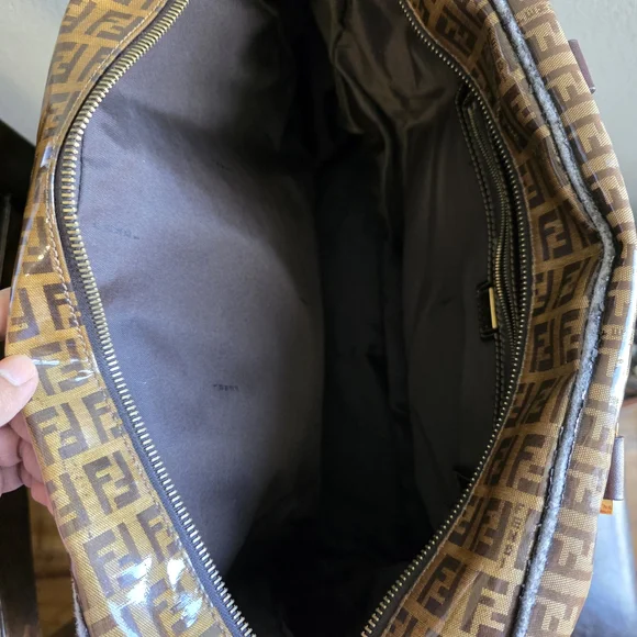 Fendi Tan and Brown Monogram Duffel Bag - Picture 7 of 9